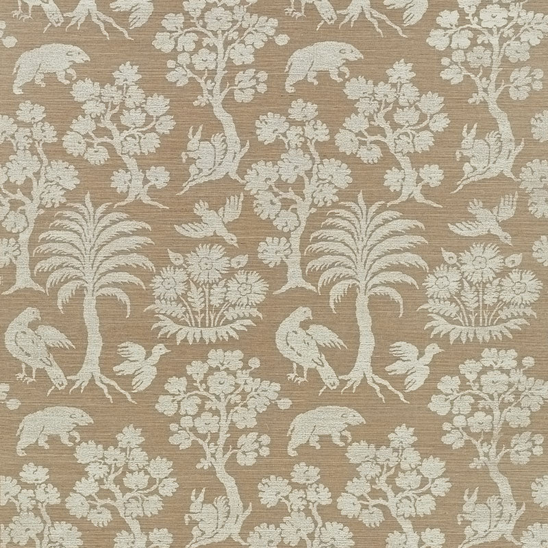 Woodland Silhouette Sisal wallpaper in mocha color - pattern number 5008283 - by Schumacher in the Shangri La collection