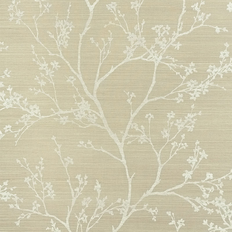 Twiggy Sisal wallpaper in fog color - pattern number 5008291 - by Schumacher in the Shangri La collection