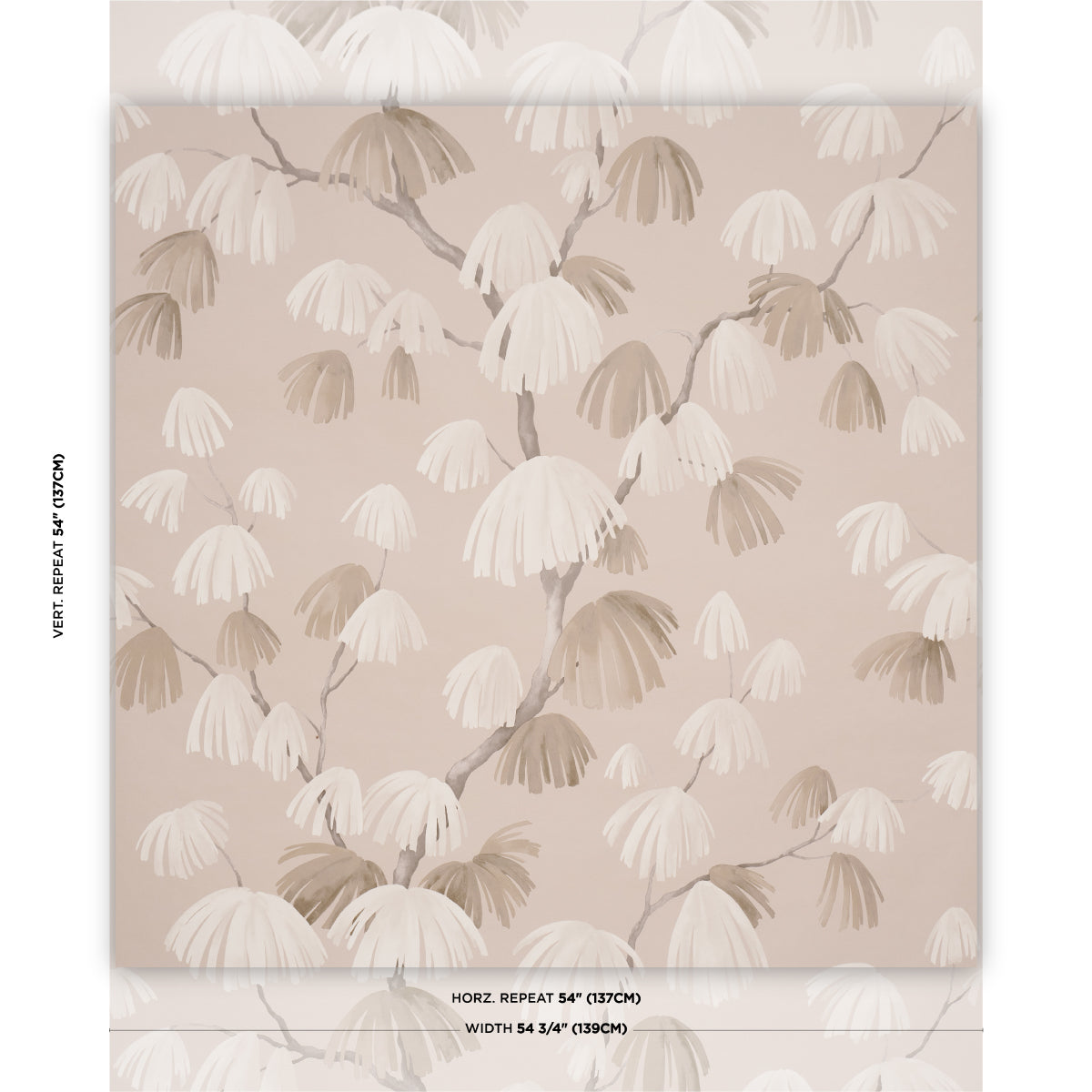 Weeping Pine Wallpaper in taupe color - pattern number 5008334 - by Schumacher in the Perennial Favorites collection