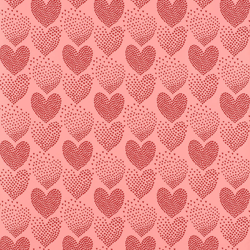 Heart Of Hearts fabric in red and pink color - pattern number 5008361 - by Schumacher in the Heart Of Hearts collection