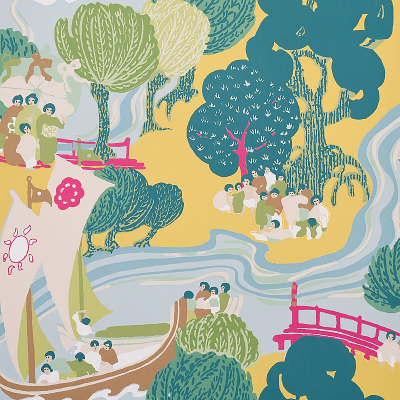 Pearl River fabric in yellow color - pattern number 5008442 - by Schumacher in the Schumacher Classics collection