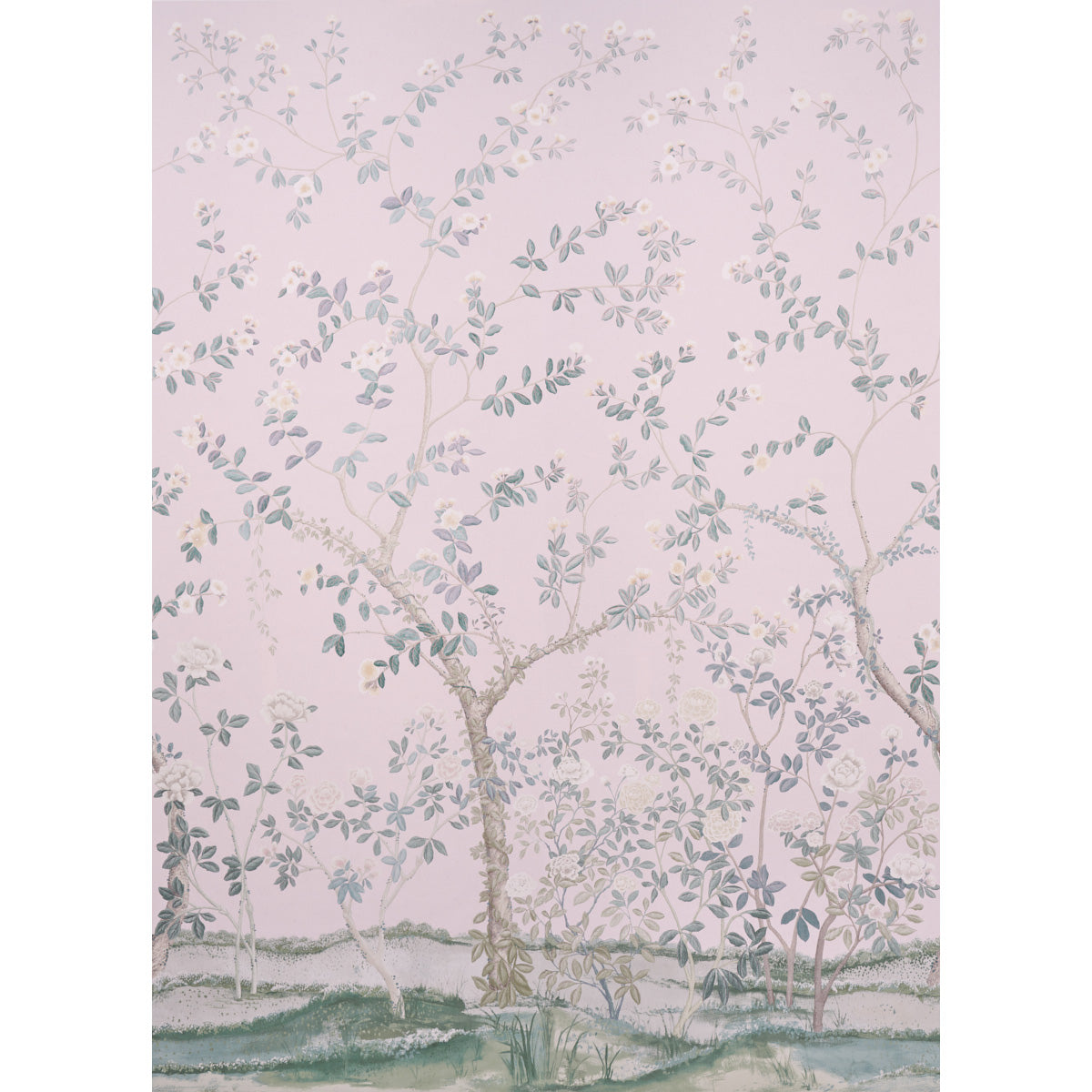 Madame De Pompadour Panel Set fabric in blush color - pattern number 5008542 - by Schumacher in the Miles Redd collection