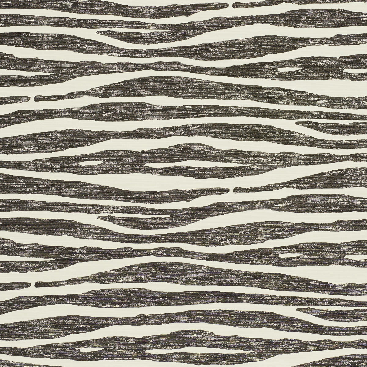 Ripple Vinyl fabric in black and ivory color - pattern number 5008601 - by Schumacher in the Silver Lining Performance Wallcoverings collection