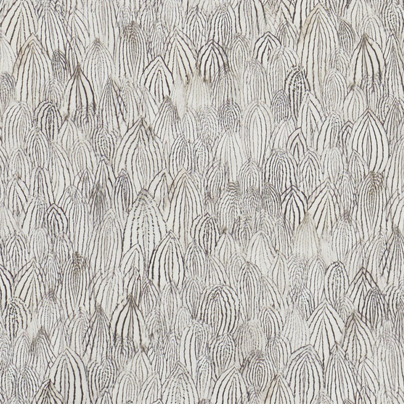 Feathers fabric in zebra color - pattern number 5008610 - by Schumacher in the Silver Lining Performance Wallcoverings collection
