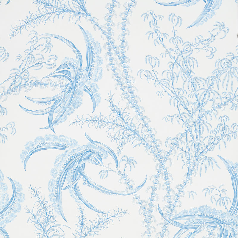 Ocean Toile wallpaper in delft color - pattern number 5008720 - by Schumacher in the Schumacher Classics collection