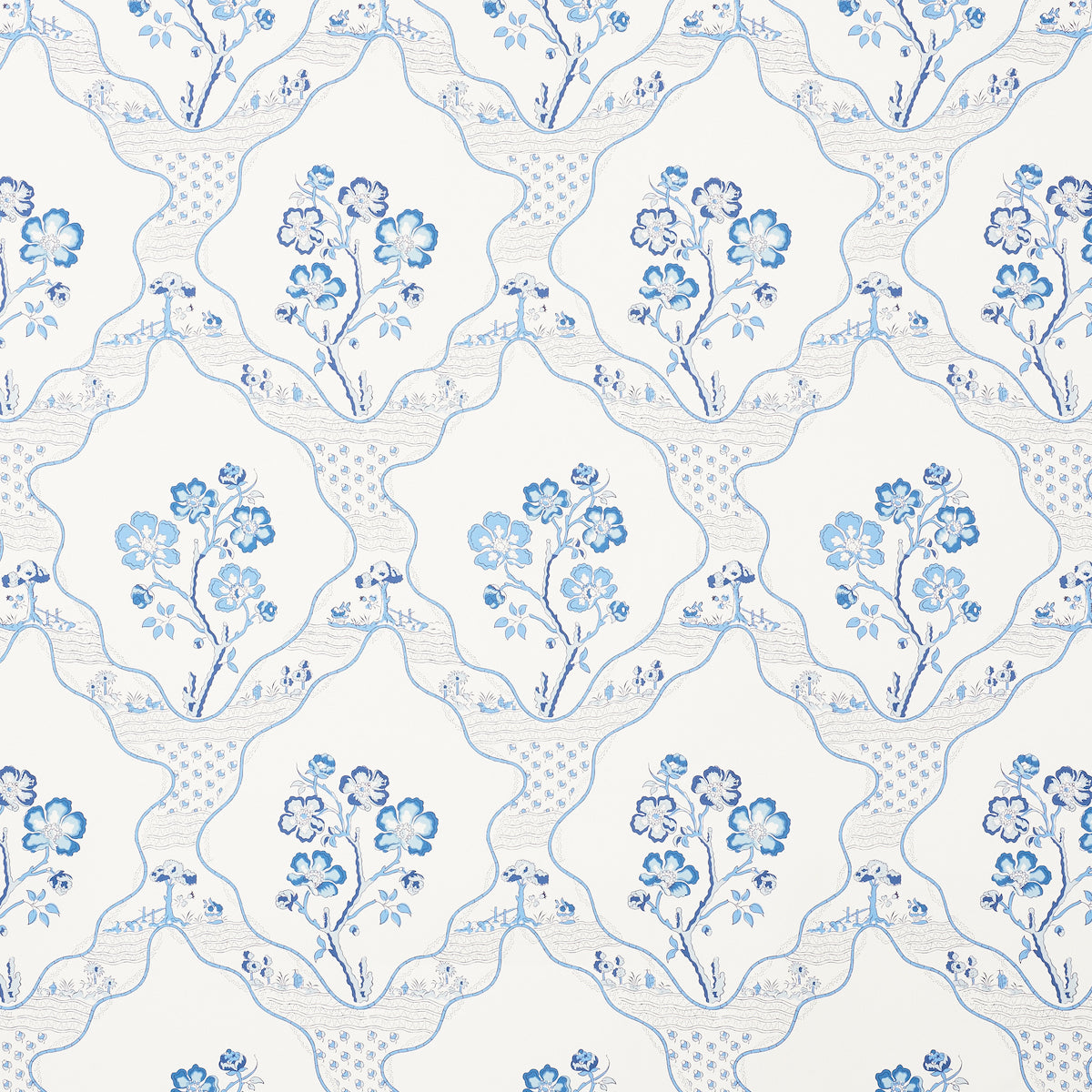 Marella wallpaper in delft color - pattern number 5008801 - by Schumacher in the Country Chic collection