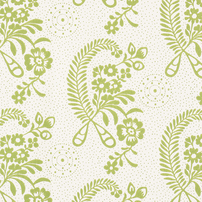 Millicent wallpaper in leaf color - pattern number 5008811 - by Schumacher in the Wallflowers collection