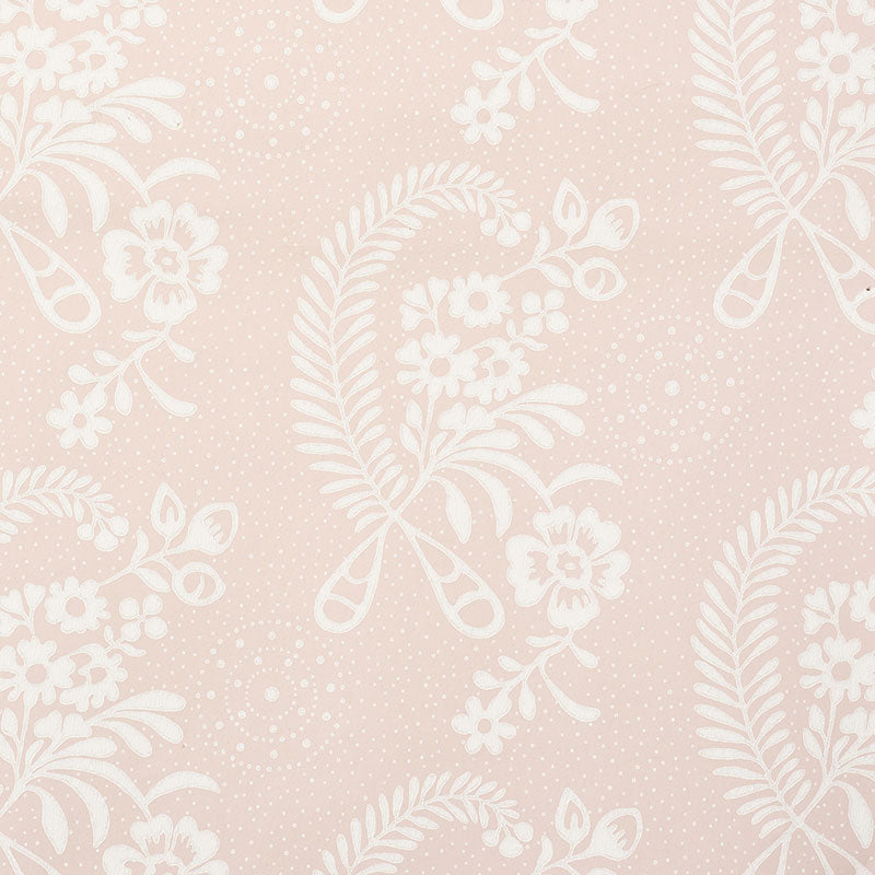 Millicent wallpaper in rose color - pattern number 5008812 - by Schumacher in the Wallflowers collection