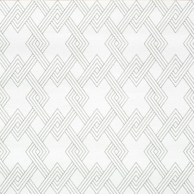 Hix Embroidered Paperweave fabric in grey color - pattern number 5008950 - by Schumacher in the Happy Together collection