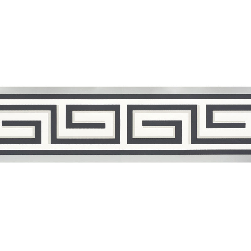 Britt Border fabric in graphite color - pattern number 5009060 - by Schumacher in the Happy Together collection