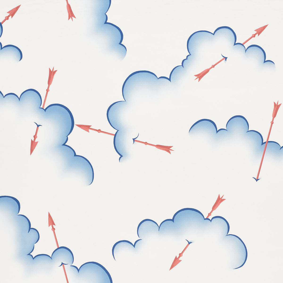 Mercurio fabric in red and blue color - pattern number 5009350 - by Schumacher in the Charlap Hyman and Herrero collection