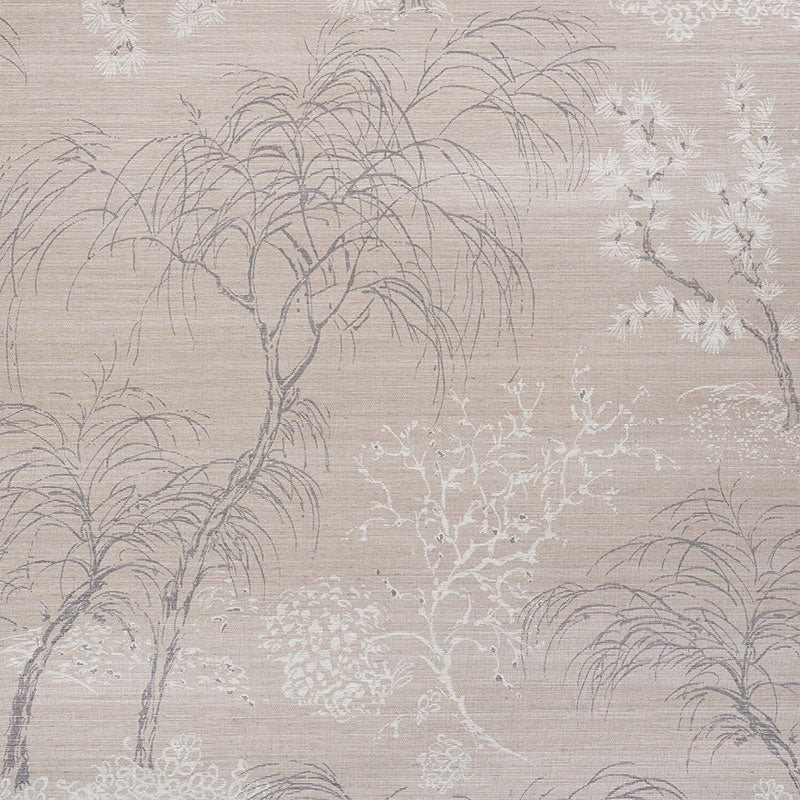 Mori Hemp Shimmer wallpaper in moonstone color - pattern number 5009390 - by Schumacher in the Mingei collection