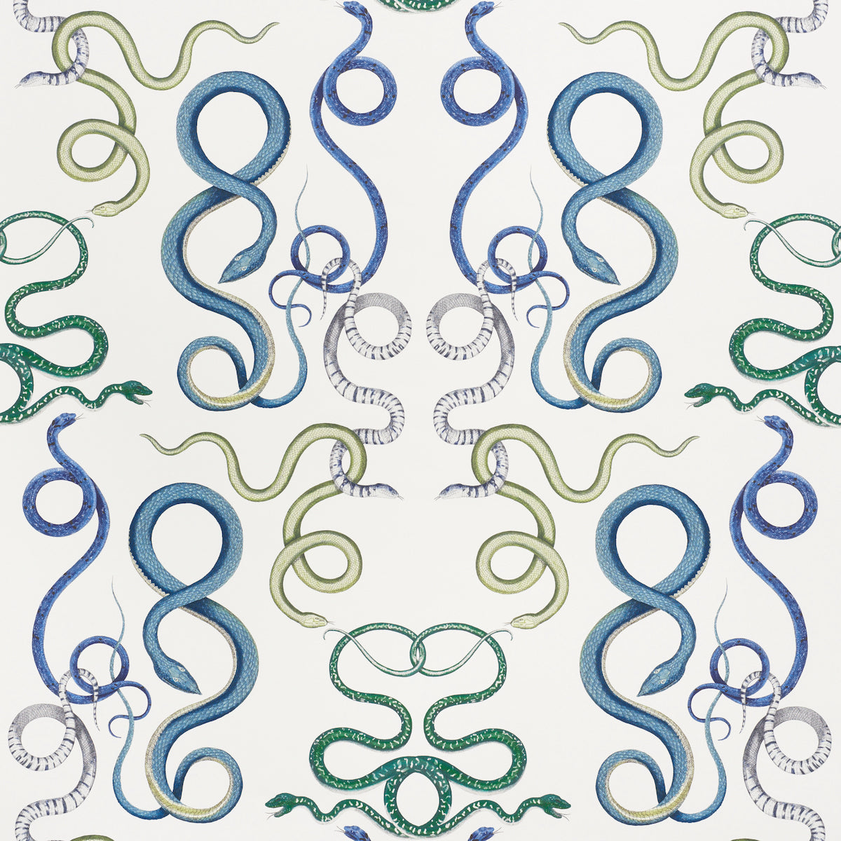 Giove fabric in emerald and sapphire color - pattern number 5009460 - by Schumacher in the Charlap Hyman and Herrero collection