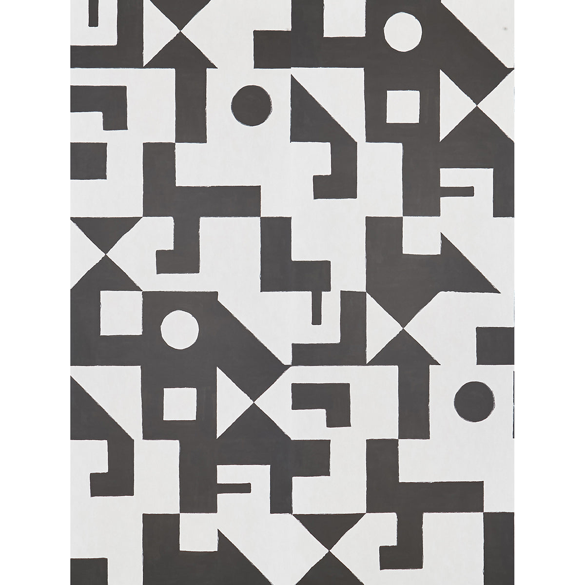 Binary Panel Set wallpaper in black color - pattern number 5009690 - by Schumacher in the New Wave Black and White collection