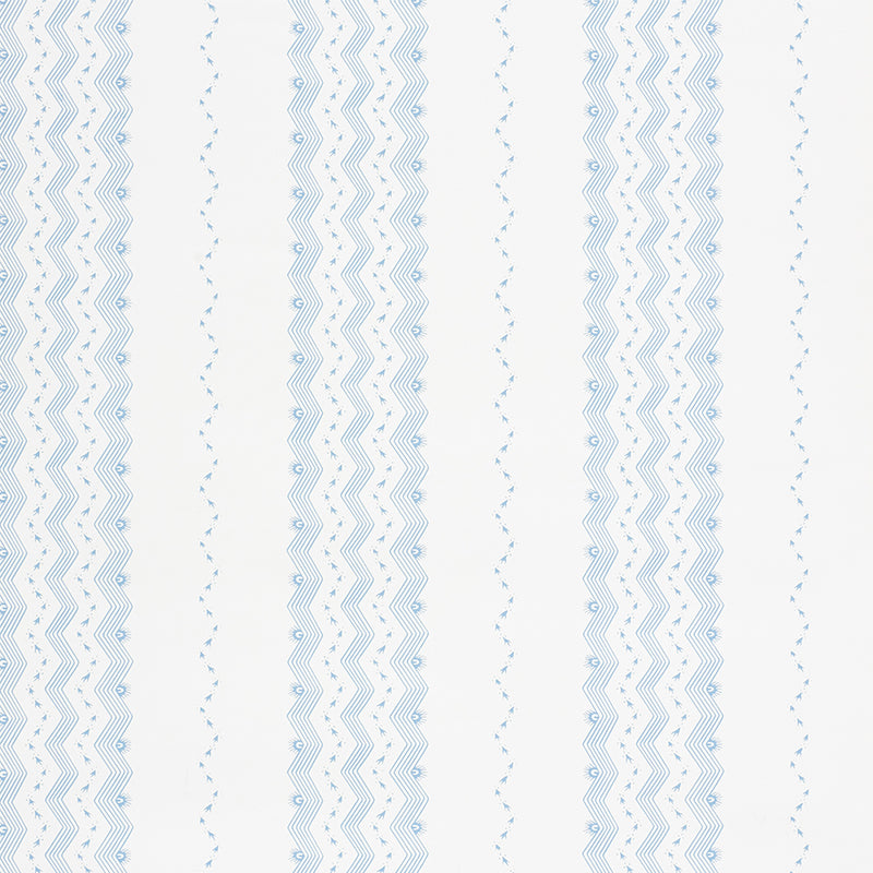 Nauset Stripe wallpaper in sky color - pattern number 5009741 - by Schumacher in the Chambray collection