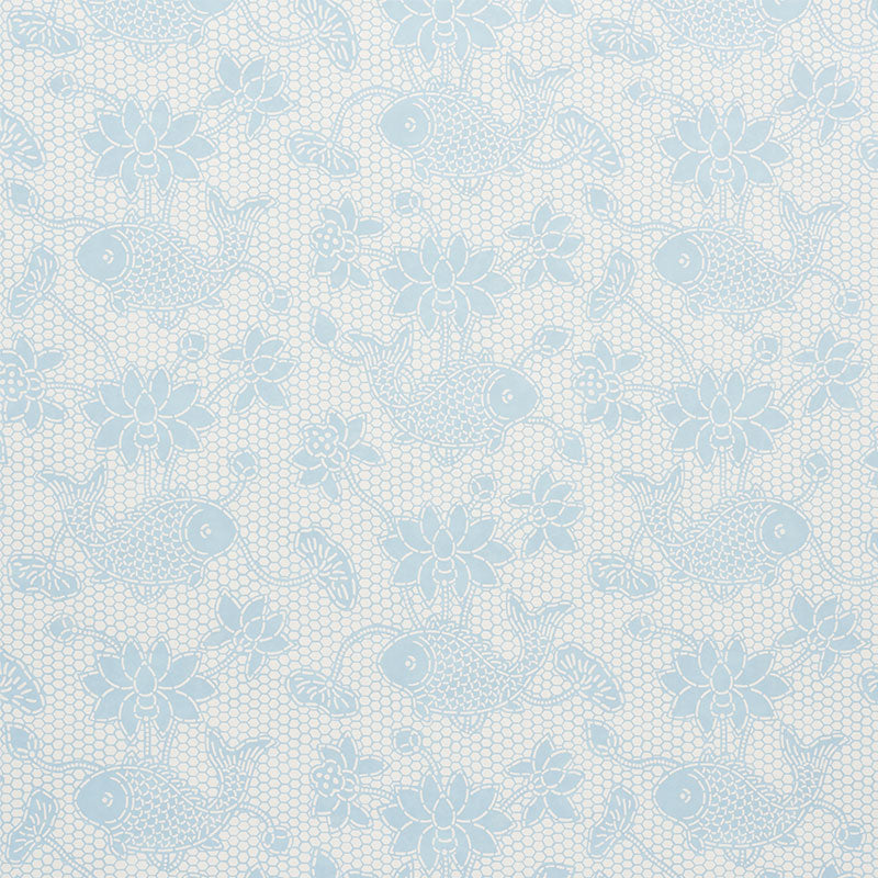Lotus Batik fabric in sky color - pattern number 5009751 - by Schumacher in the Nautilus collection