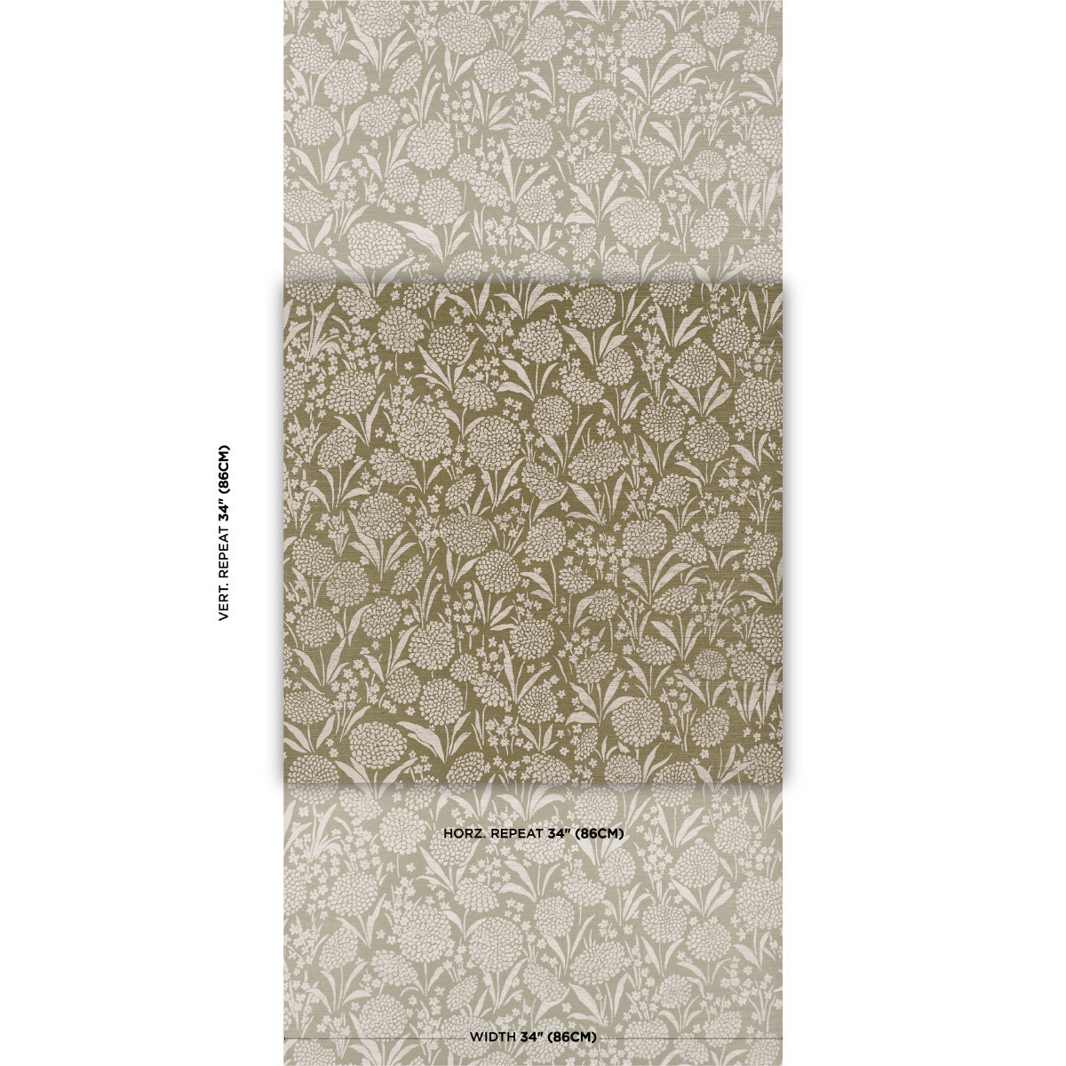 Chrysanthemum Sisal Wallpaper in juniper color - pattern number 5009784 - by Schumacher in the Perennial Favorites collection