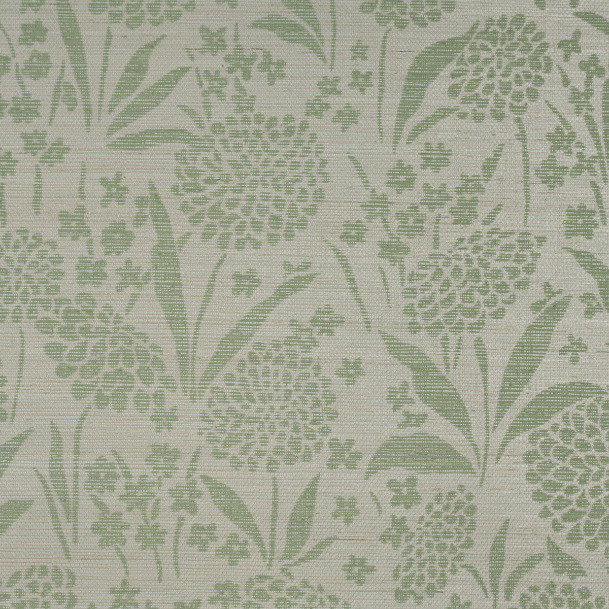 Chrysanthemum Sisal Wallpaper in willow color - pattern number 5009785 - by Schumacher in the Perennial Favorites collection