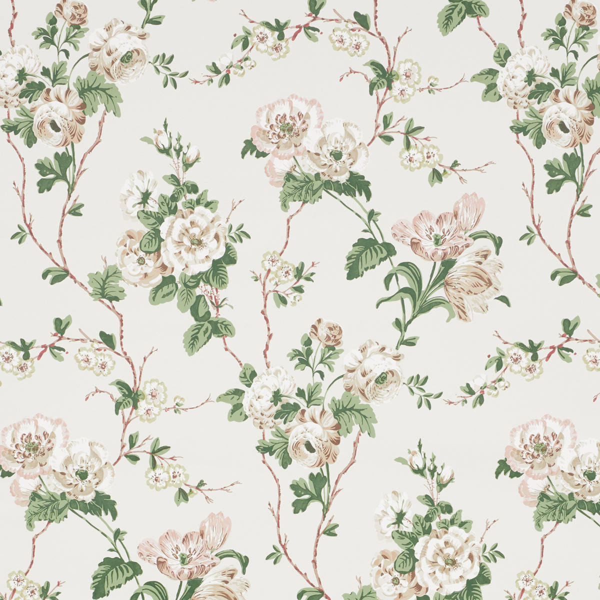 Betty wallpaper in quiet pink color - pattern number 5009870 - by Schumacher in the Gazebo by Veere Grenney collection