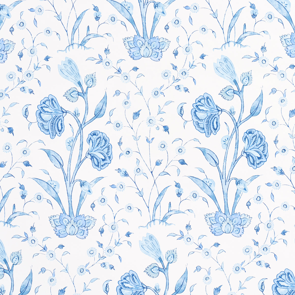 Khilana Floral Porcelain 5009955 Wallpaper by Schumacher - Wallpapers To Go