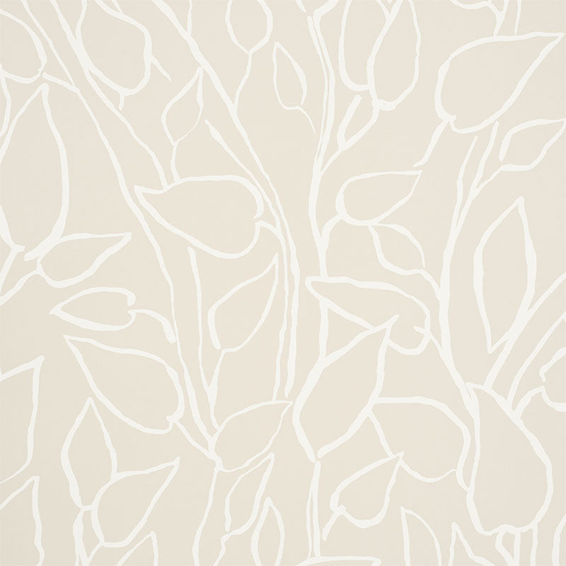 Solandra Vine wallpaper in natural color - pattern number 5010072 - by Schumacher in the Freehand collection
