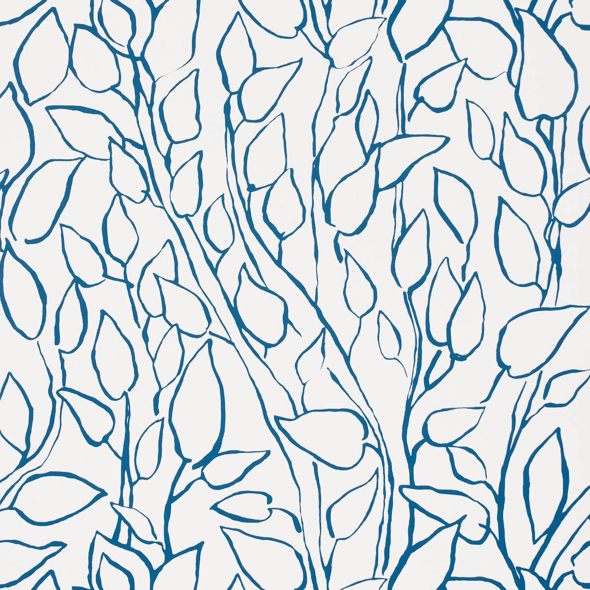 Solandra Vine Wallpaper in navy color - pattern number 5010073 - by Schumacher in the Perennial Favorites collection