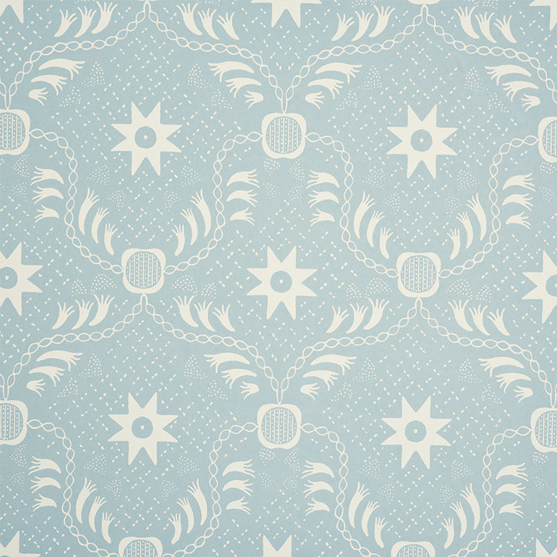 Lancaster wallpaper in sky color - pattern number 5010080 - by Schumacher in the New Americana collection