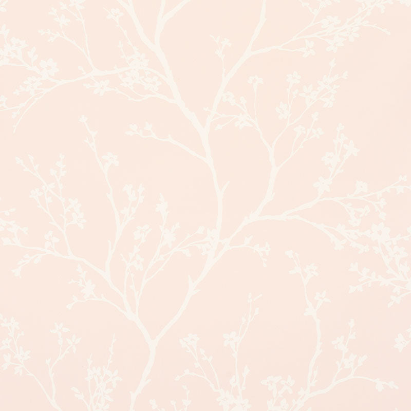 Twiggy Vinyl fabric in blush color - pattern number 5010151 - by Schumacher in the Silver Lining Performance Wallcoverings collection