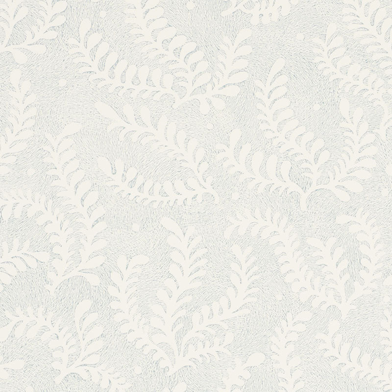 Etched Fern wallpaper in sky color - pattern number 5010382 - by Schumacher in the Wallflowers collection