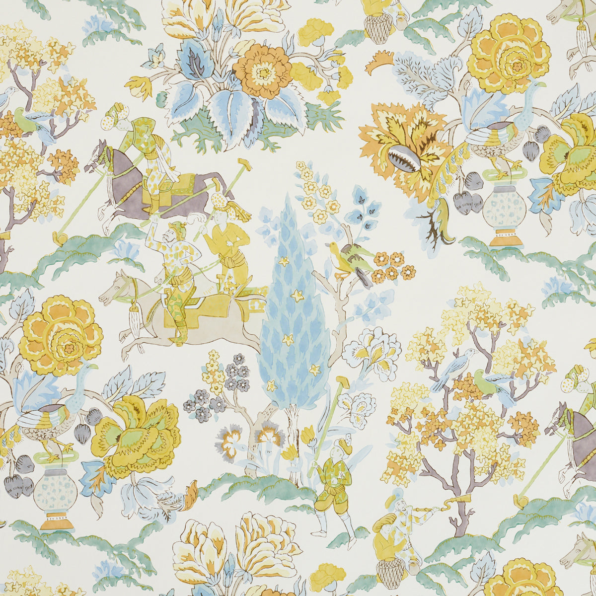 Persian Lancers fabric in citron color - pattern number 5010460 - by Schumacher in the Signature Schumacher collection