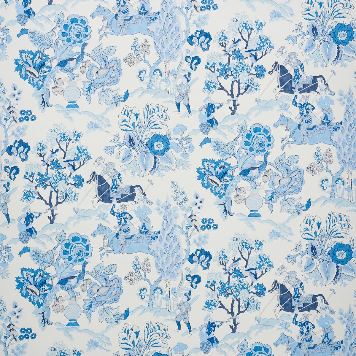 Persian Lancers fabric in porcelain color - pattern number 5010461 - by Schumacher in the Signature Schumacher collection
