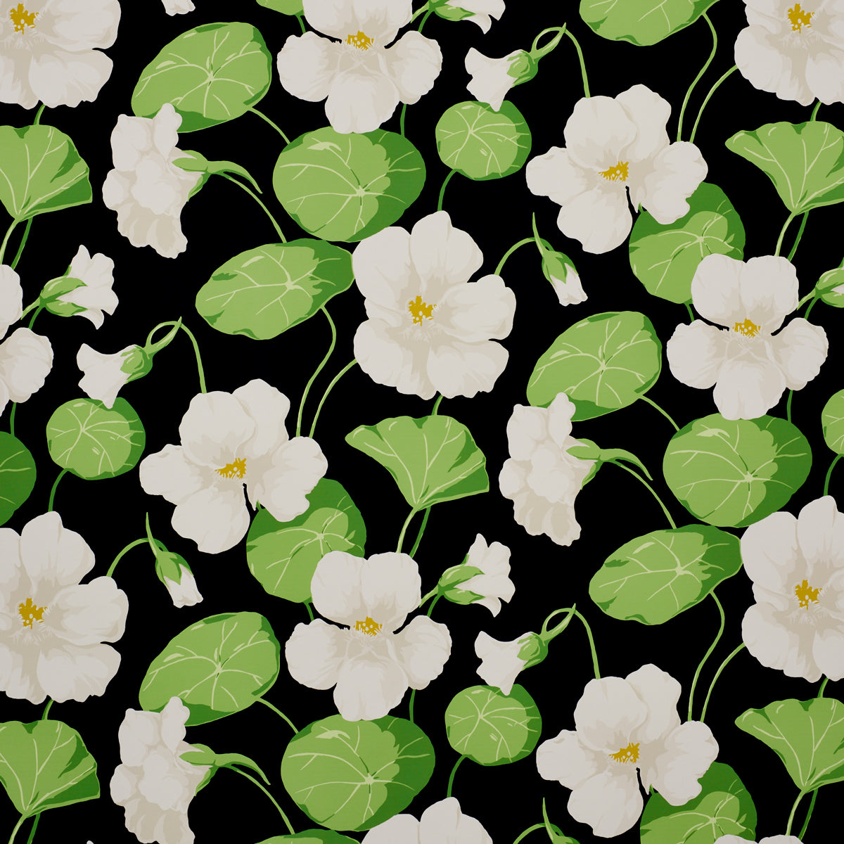 Nasturtium fabric in noir color - pattern number 5010470 - by Schumacher in the Signature Schumacher collection