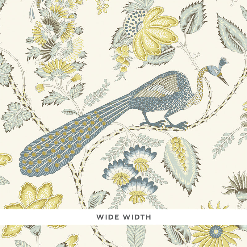 Campagne fabric in cadet and citron color - pattern number 5010510 - by Schumacher in the Signature Schumacher collection