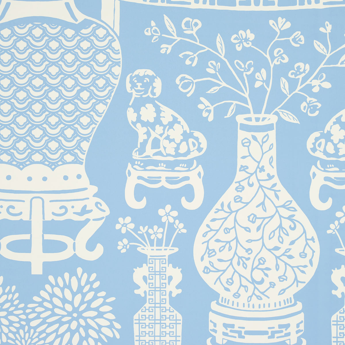 Hellene fabric in sky color - pattern number 5010551 - by Schumacher in the Preppy Chic collection