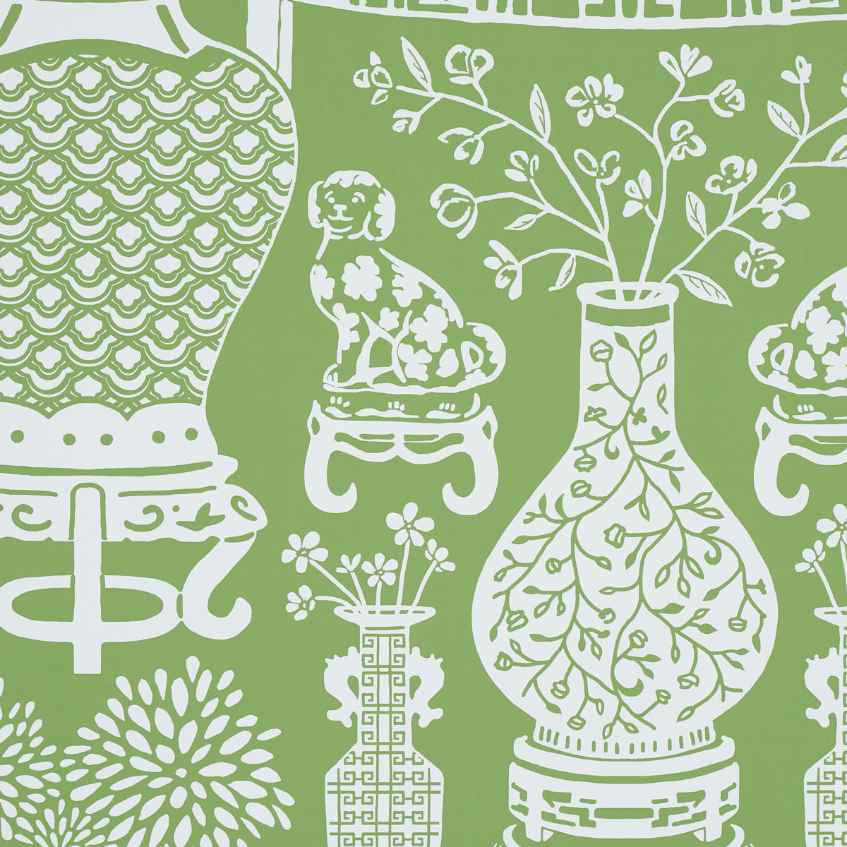 Hellene fabric in green color - pattern number 5010552 - by Schumacher in the Preppy Chic collection
