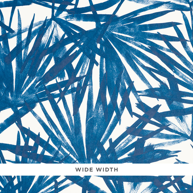 Sunlit Palm wallpaper in blue color - pattern number 5010562 - by Schumacher in the Tropicana collection