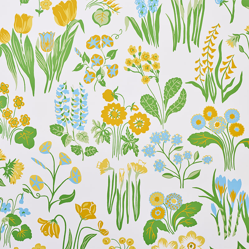 Carly fabric in sky color - pattern number 5010771 - by Schumacher in the Flower Power collection