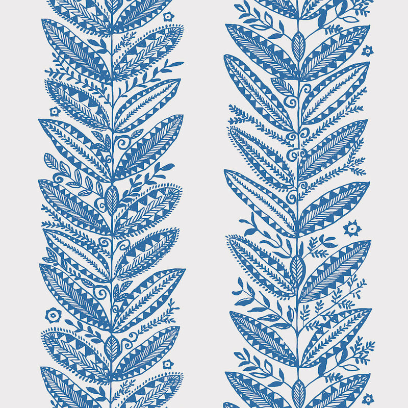 Eland wallpaper in blue color - pattern number 5010831 - by Schumacher in the Scandinavian Modern collection