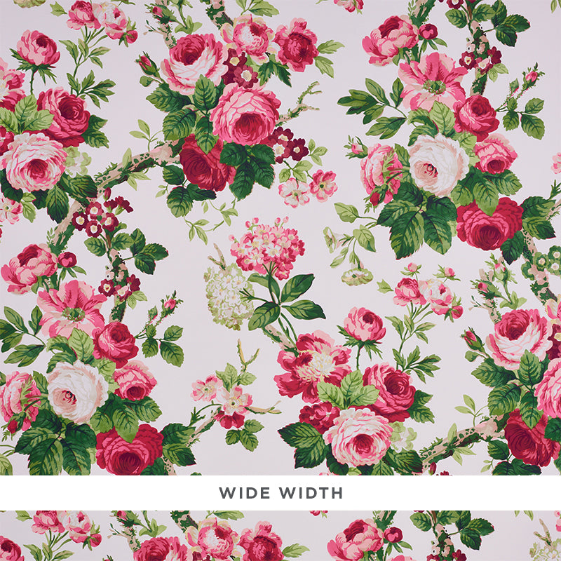 Nancy Floral wallpaper in rose color - pattern number 5010840 - by Schumacher in the Signature Schumacher collection