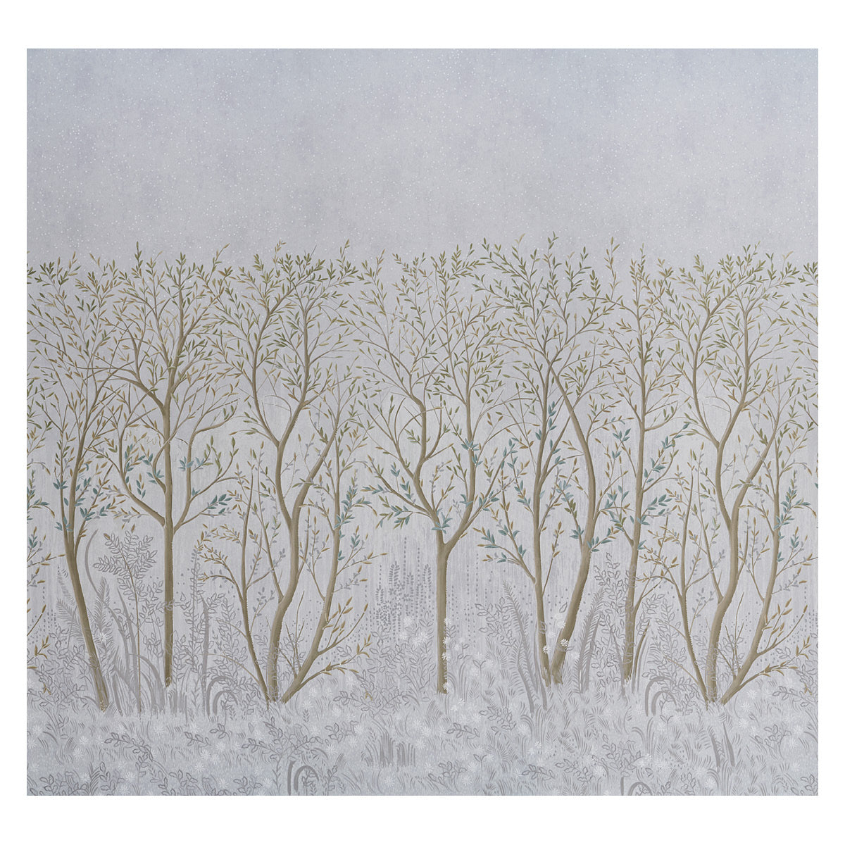 Brindille Golden wallpaper in dove color - pattern number 5010920 - by Schumacher in the Colette Cosentino collection