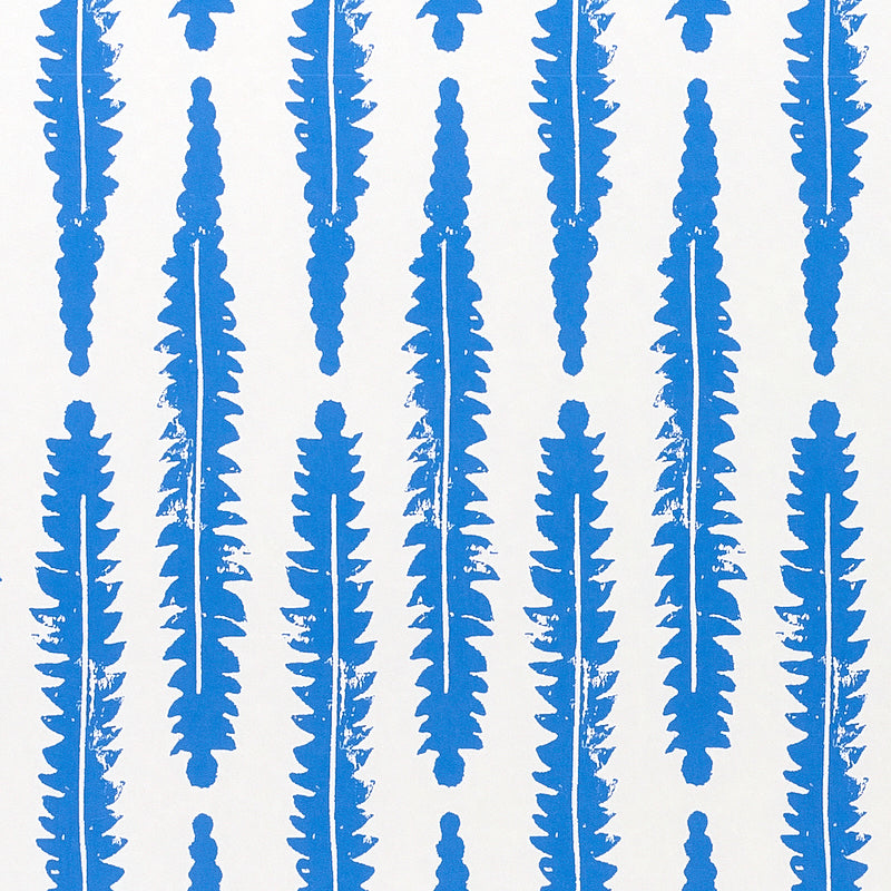Fern fabric in blue color - pattern number 5011113 - by Schumacher in the Molly Mahon Prints collection