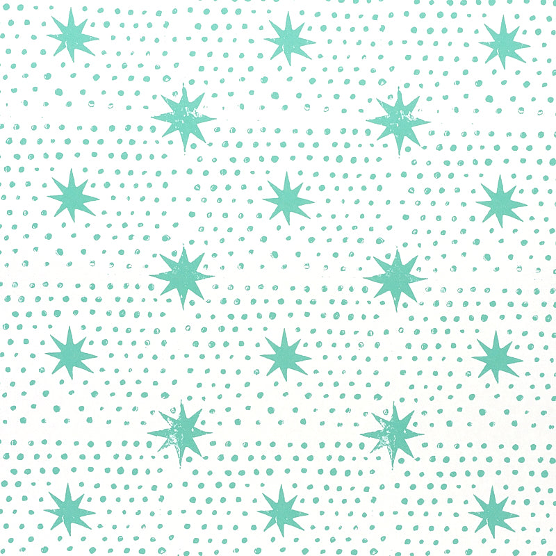 Spot and Star fabric in seaglass color - pattern number 5011171 - by Schumacher in the Molly Mahon Prints collection