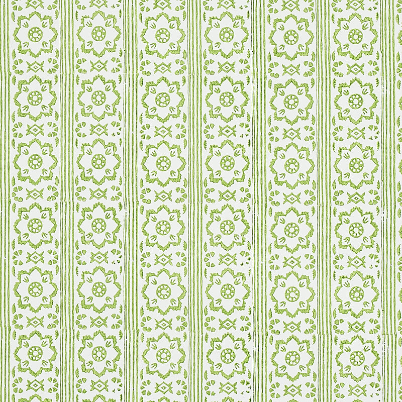 Sunda Hand Blocked Print wallpaper in leaf color - pattern number 5011220 - by Schumacher in the Jacaranda collection