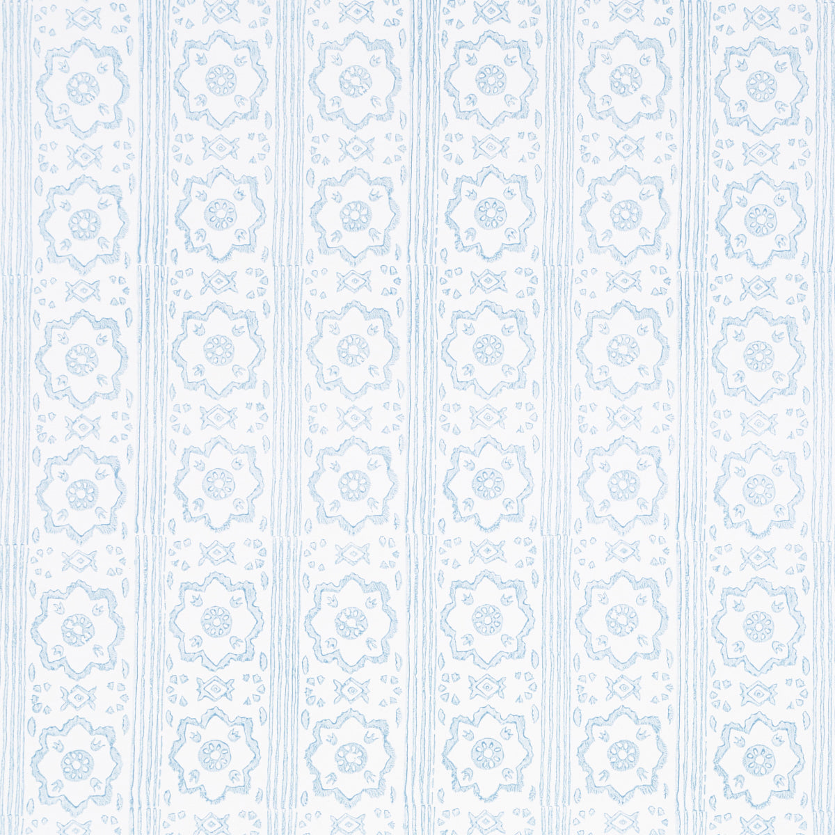 Sunda Hand Blocked Print wallpaper in sky color - pattern number 5011223 - by Schumacher in the Jacaranda collection