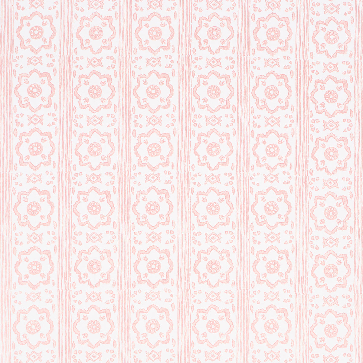 Sunda Hand Blocked Print wallpaper in blush color - pattern number 5011224 - by Schumacher in the Jacaranda collection