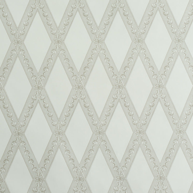 Les Losanges Toile fabric in stone color - pattern number 5011360 - by Schumacher in the Lasersohn Toile Collection collection