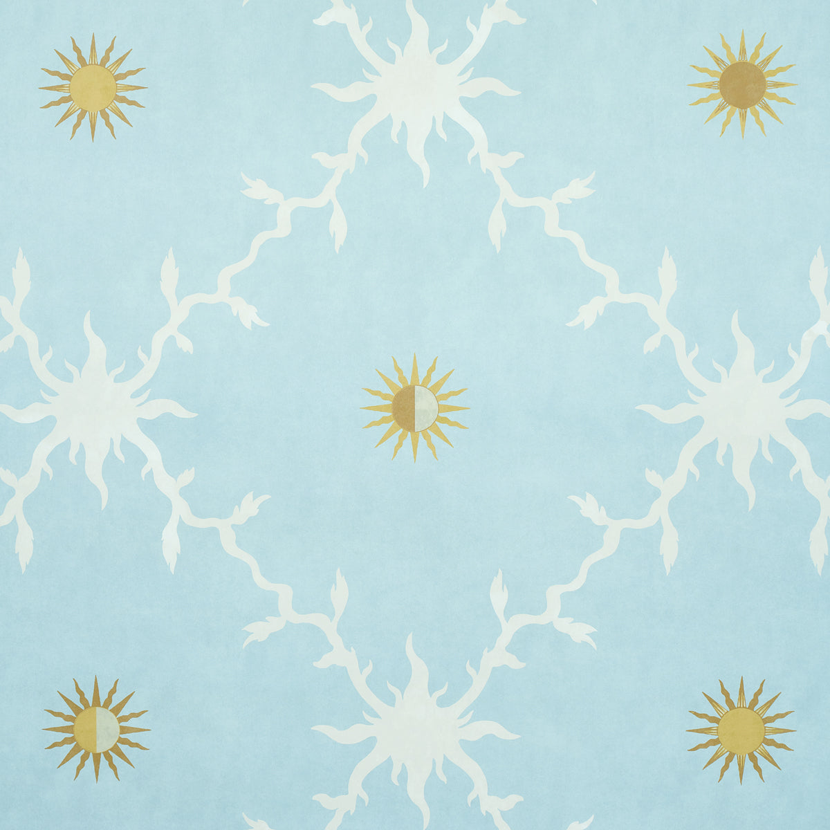 Palladio Trellis wallpaper in sky color - pattern number 5011370 - by Schumacher in the Misterioso collection