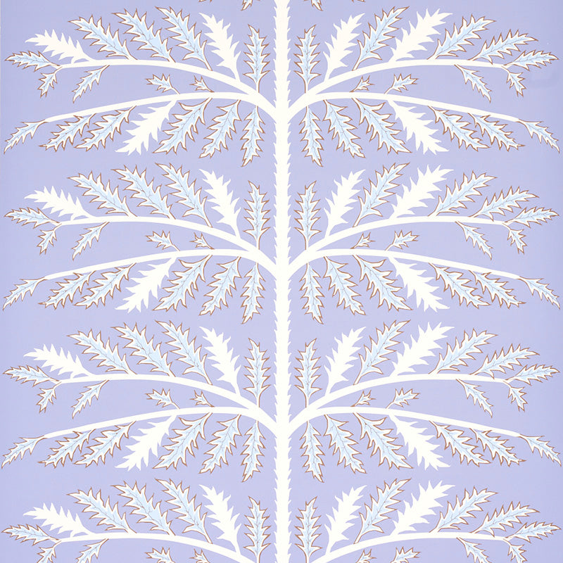 Thistle wallpaper in lavender color - pattern number 5011431 - by Schumacher in the Espalier by Neisha Crosland collection