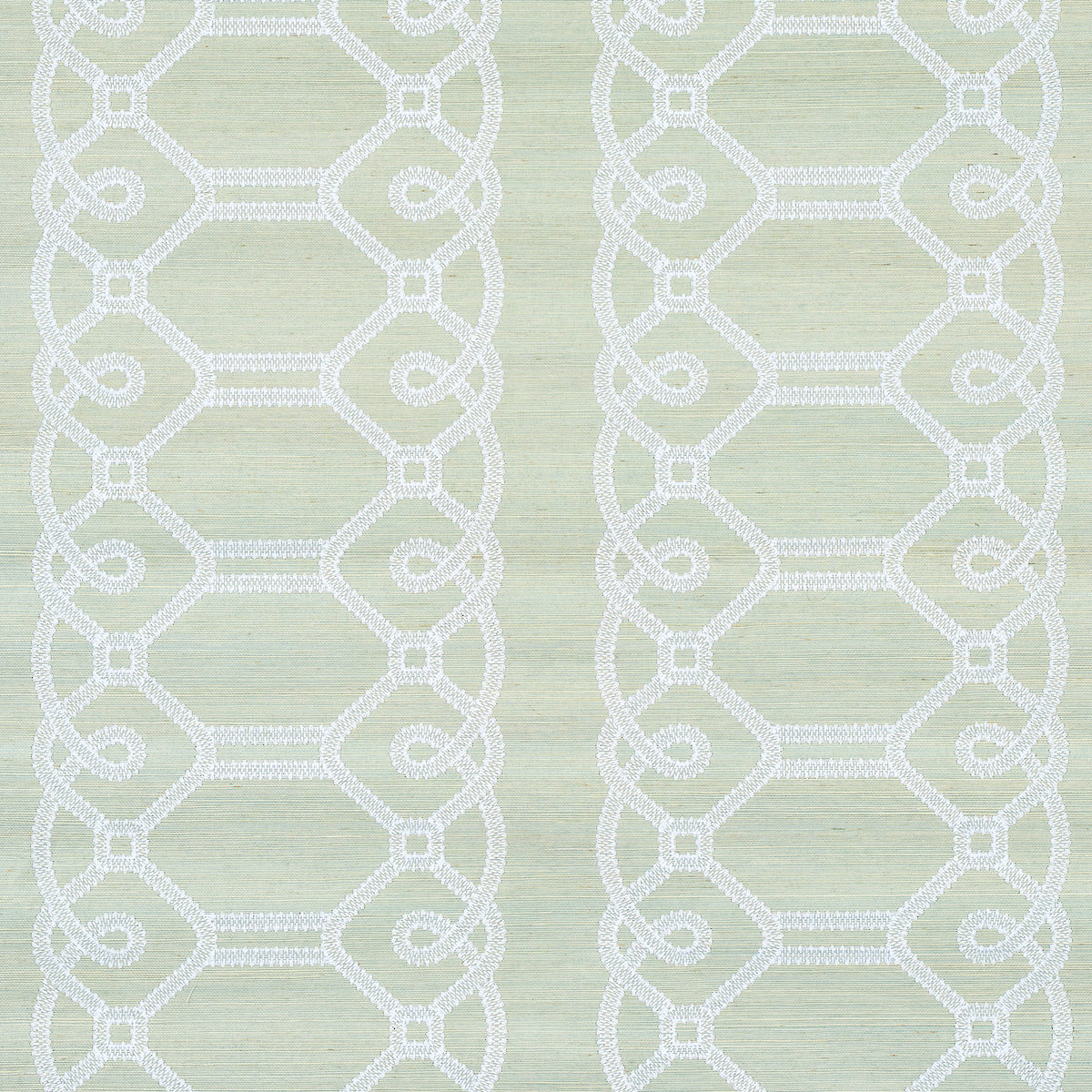 Ziz Embroidered Sisal wallpaper in mineral color - pattern number 5011472 - by Schumacher in the Happy Together II collection