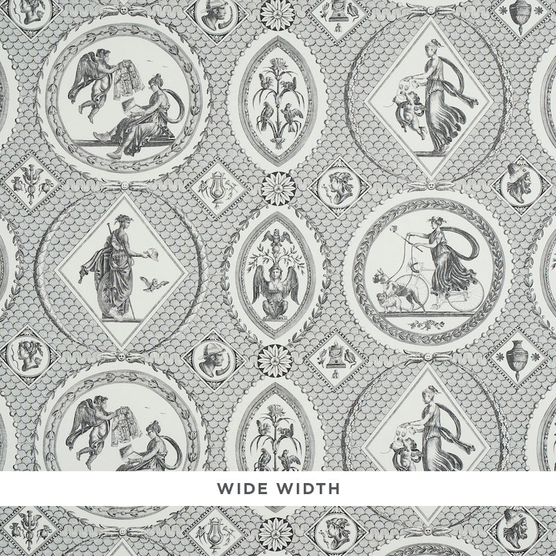 Les Scenes Contemporaines fabric in black color - pattern number 5011491 - by Schumacher in the Lasersohn Toile Collection collection